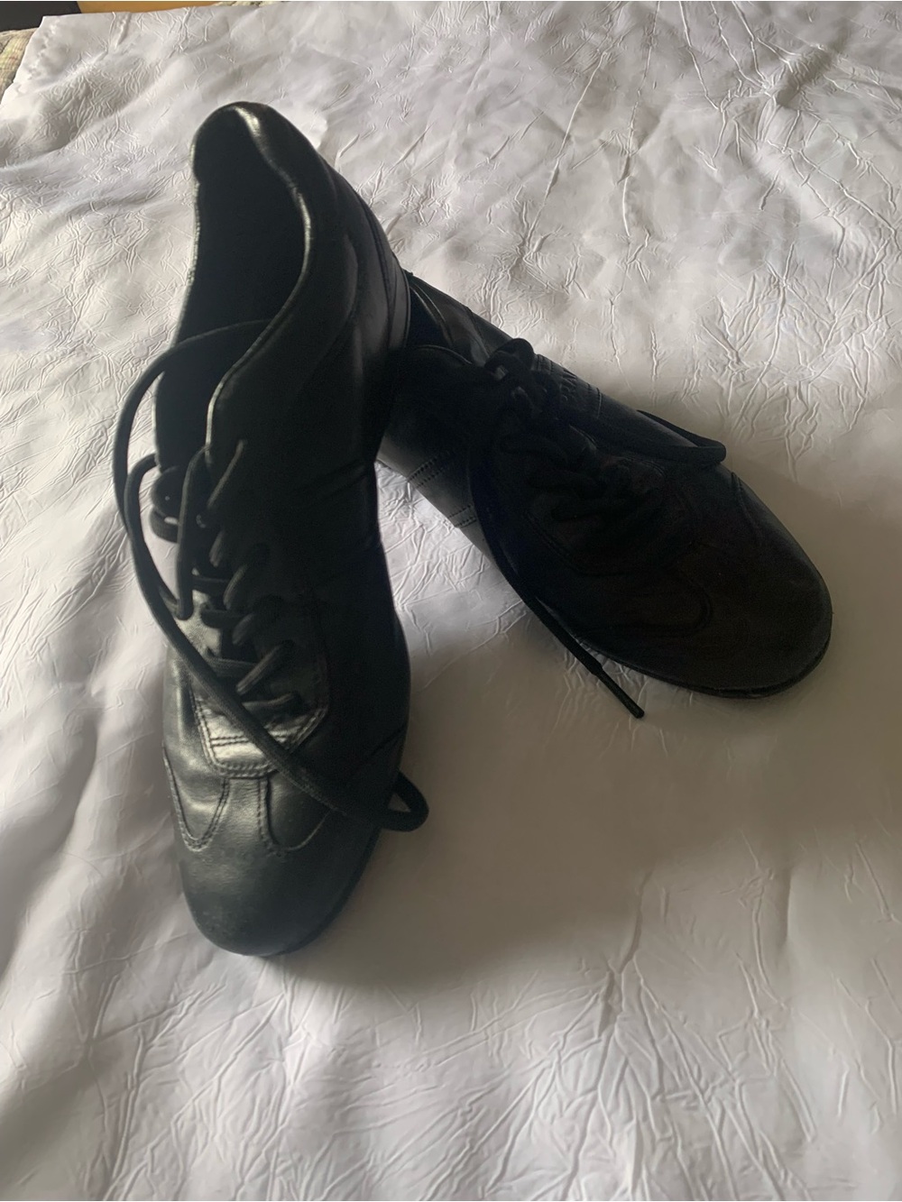 Prada Black Leather Lace-Up Low-top Sneakers, size 6 (37)